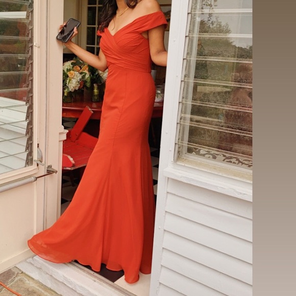 Azazie Rust Colored Bridesmaid Dress 6 - Picture 3 of 5